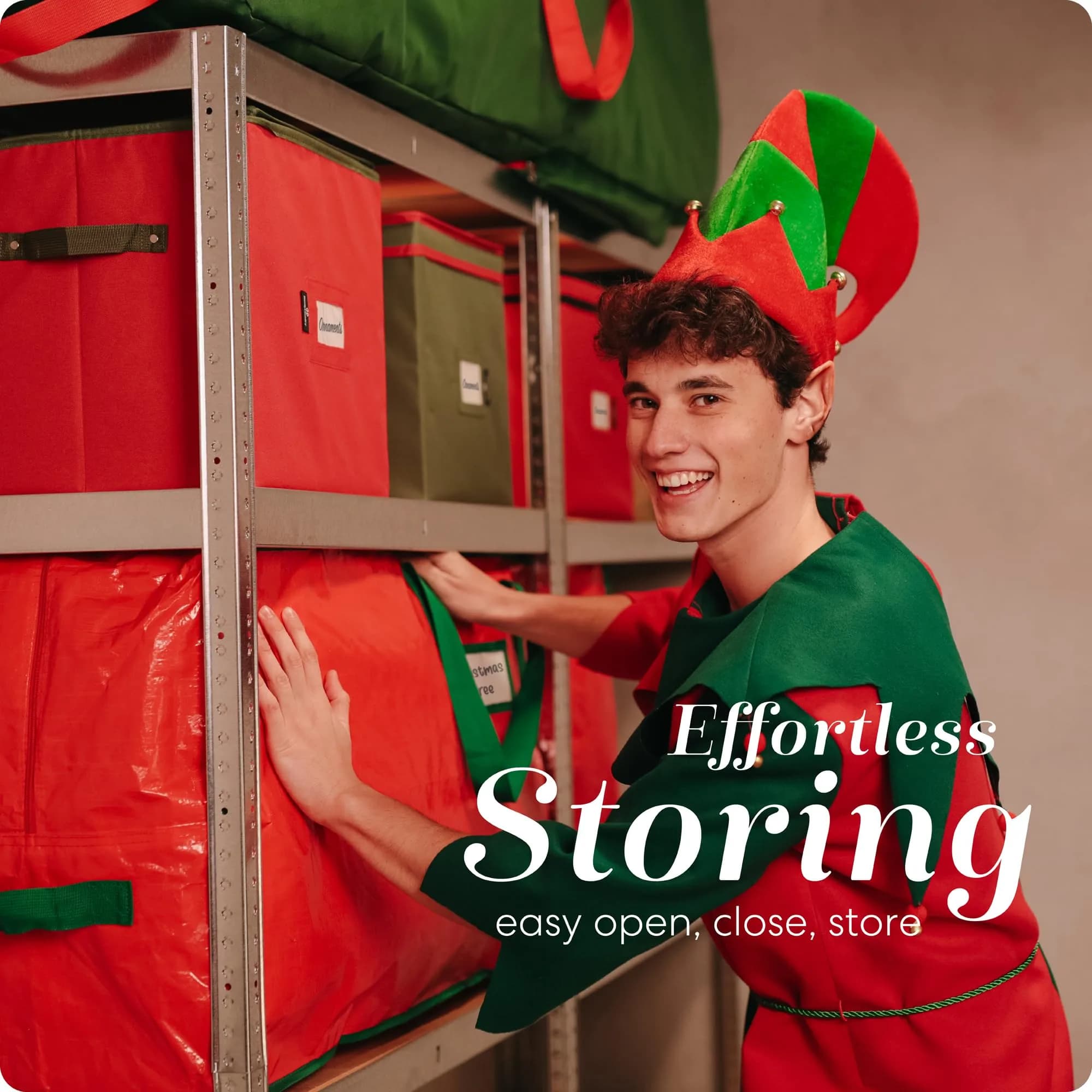 Handy Laundry Red Christmas Tree Storage Bag | Stores 7.5 Foot Artificial Holiday Trees, Durable Waterproof Material, Zippered Bag, Carry Handles - view 6