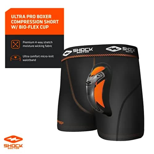 Shock Doctor Ultra Pro Boxer Shorts with Ultra Cup Black Medium | Compression & Protection thumbnail 3
