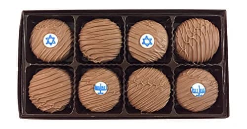 Philadelphia Candies Milk Chocolate Covered OREO Cookies, Hanukkah Menorah & Star of David Decor, 1 Ounce (Pack of 8) thumbnail 1