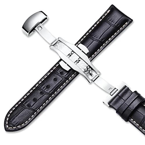 iStrap 18mm Alligator Grain Leather Watch Band with Deployment Clasp | Classic Elegance for Men & Women thumbnail 2