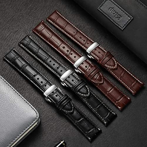 iStrap Leather Watch band -Alligator Grain Embossed Pattern Calfskin | Classic Elegant Strap for Men & Women 22mm thumbnail 6