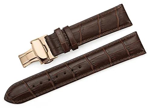 iStrap Leather Watch band -Alligator Grain Embossed Pattern Calfskin Replacement Strap-20mm | Classic Elegance for Men & Women thumbnail 1