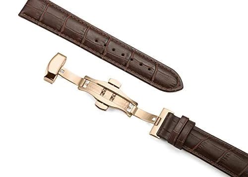 iStrap Leather Watch band -Alligator Grain Embossed Pattern Calfskin Replacement Strap-20mm | Classic Elegance for Men & Women thumbnail 2