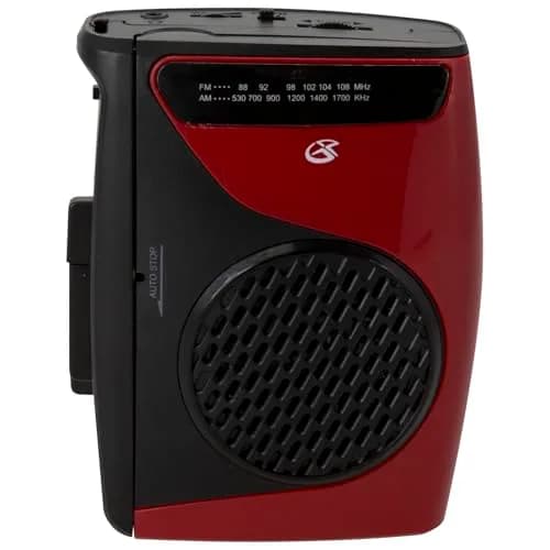 GPX Portable Cassette Player & Recorder with AM/FM Radio, Built-in Speaker, 3.5mm Jack, Red/Black (CAS337B) | Includes Earbuds & Belt Clip thumbnail 1