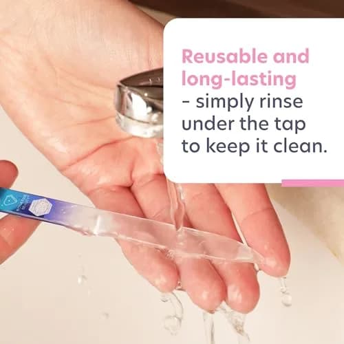 BONA FIDE BEAUTY Glass Nail File with Case (Aqua Cobalt) | Czech Handmade Fine Grit Nail Tool thumbnail 7