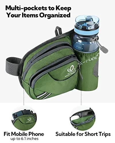 WATERFLY Fanny Pack Waist Bag | Water Bottle Holder for Running & Hiking | Water-Resistant Nylon | One Size thumbnail 4