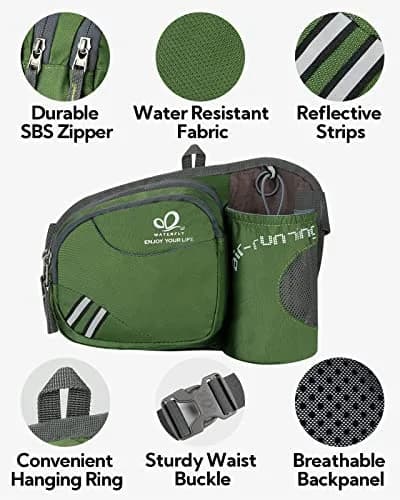 WATERFLY Fanny Pack Waist Bag | Water Bottle Holder for Running & Hiking | Water-Resistant Nylon | One Size thumbnail 5
