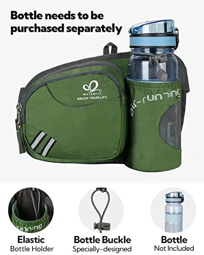 WATERFLY Fanny Pack Waist Bag | Water Bottle Holder for Running & Hiking | Water-Resistant Nylon | One Size thumbnail 3