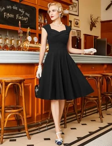 MUXXN Women's Vintage Retro Swing Dress XL | 1950s Inspired Classic Style thumbnail 6