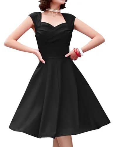 MUXXN Vintage Retro Swing Dress S Black | 1950s Inspired Classic Style thumbnail 1