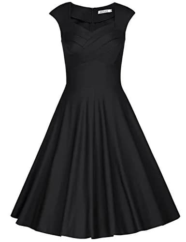 MUXXN Vintage Retro Swing Dress S Black | 1950s Inspired Classic Style thumbnail 7