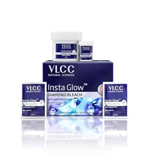 VLCC Insta Glow Diamond Bleach Cream 60gm (2.11 Oz) | Brightens & Detoxifies Skin thumbnail 2