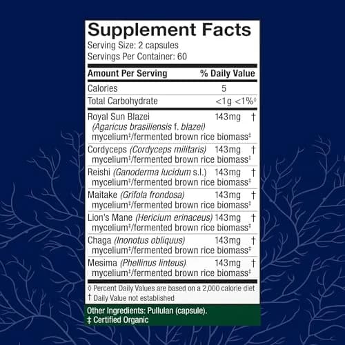 Host Defense Stamets 7 Immune Support Capsules 120 Count | 7-Species Mushroom Blend for Daily Immune Support thumbnail 2