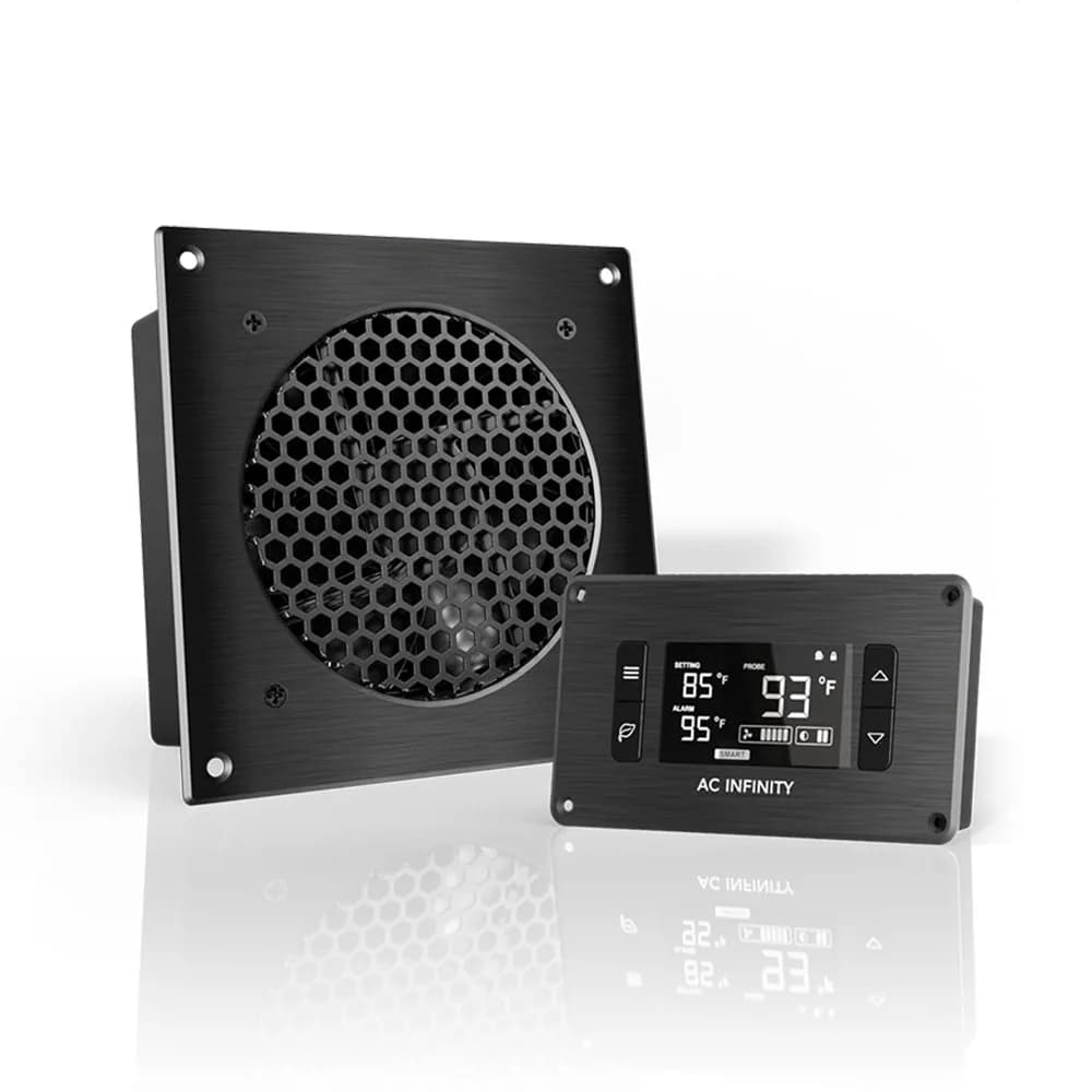 AC Infinity AIRPLATE T3 Quiet Cabinet Cooling Fan System 6" (16cm) with Smart Controller | 52 CFM Airflow, 18 dBA Noise, Dual Ball Bearings — Smart Controller
