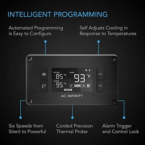 AC Infinity AIRPLATE T3 Quiet Cabinet Cooling Fan System 6" (16cm) with Smart Controller | 52 CFM Airflow, 18 dBA Noise, Dual Ball Bearings thumbnail 3