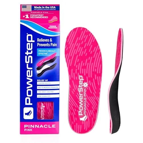 PowerStep Pinnacle Pink Orthotics for Women | Plantar Fasciitis Relief & Deep Heel Cup (W 7-7.5, Men's 5-5.5) thumbnail 1