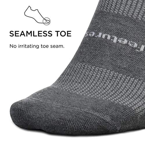 Feetures High Performance Max Cushion Ankle Sock, Heather Gray, L | Supportive Blister-Free Comfort thumbnail 3