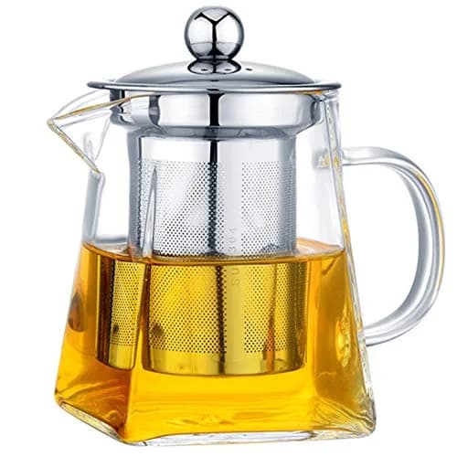 Mozentea Glass Teapot Infuser 550ml | Stove Top Safe & Removable Stainless Steel Filter thumbnail 1