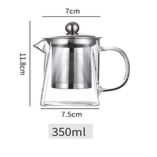 Mozentea Glass Teapot Infuser 550ml | Stove Top Safe & Removable Stainless Steel Filter thumbnail 5