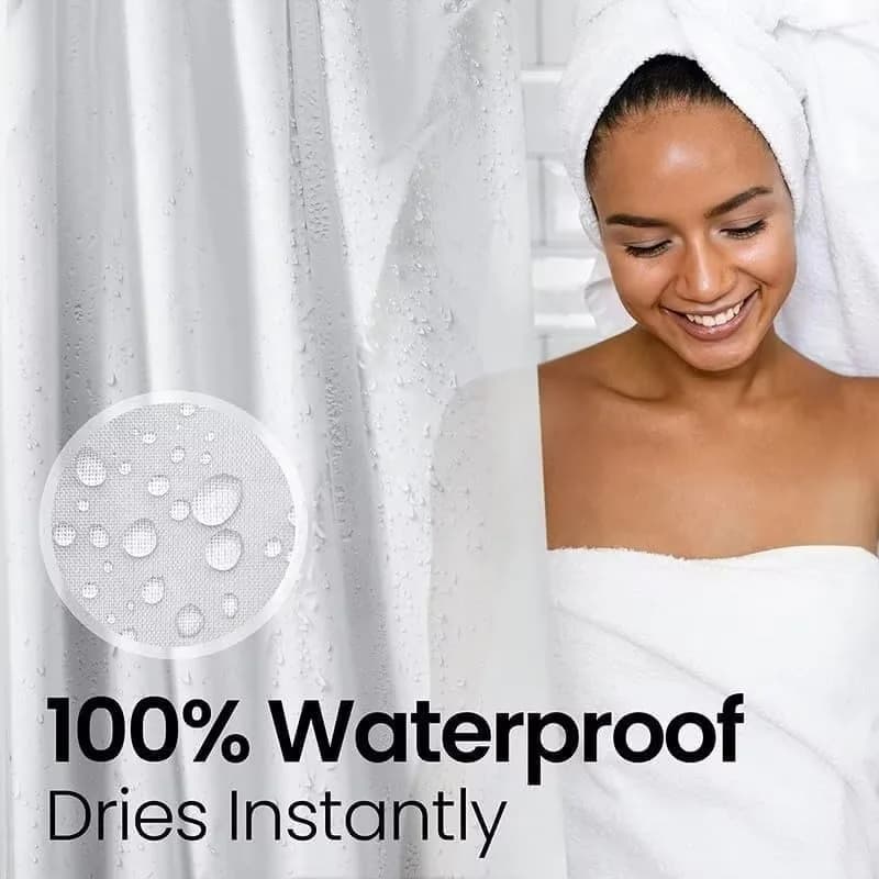 LiBa Shower Curtain PEVA 8G 72x72 Inch Waterproof Frosted | Eco-Friendly Bathroom Essential thumbnail 7