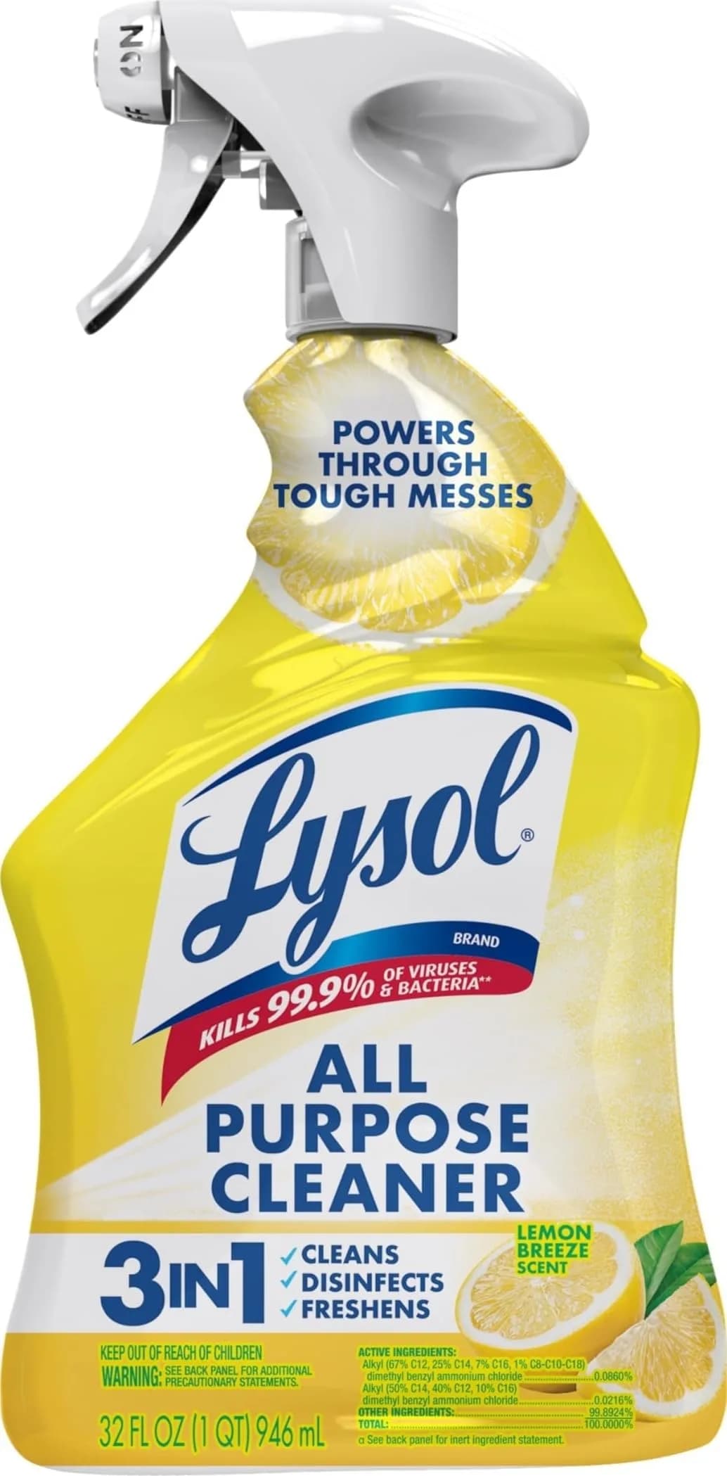 Lysol All Purpose Cleaner Spray, 2.27 kg (2 lb) Mango & Hibiscus Scent | Kills 99.9% of Viruses & Bacteria — Lemon
