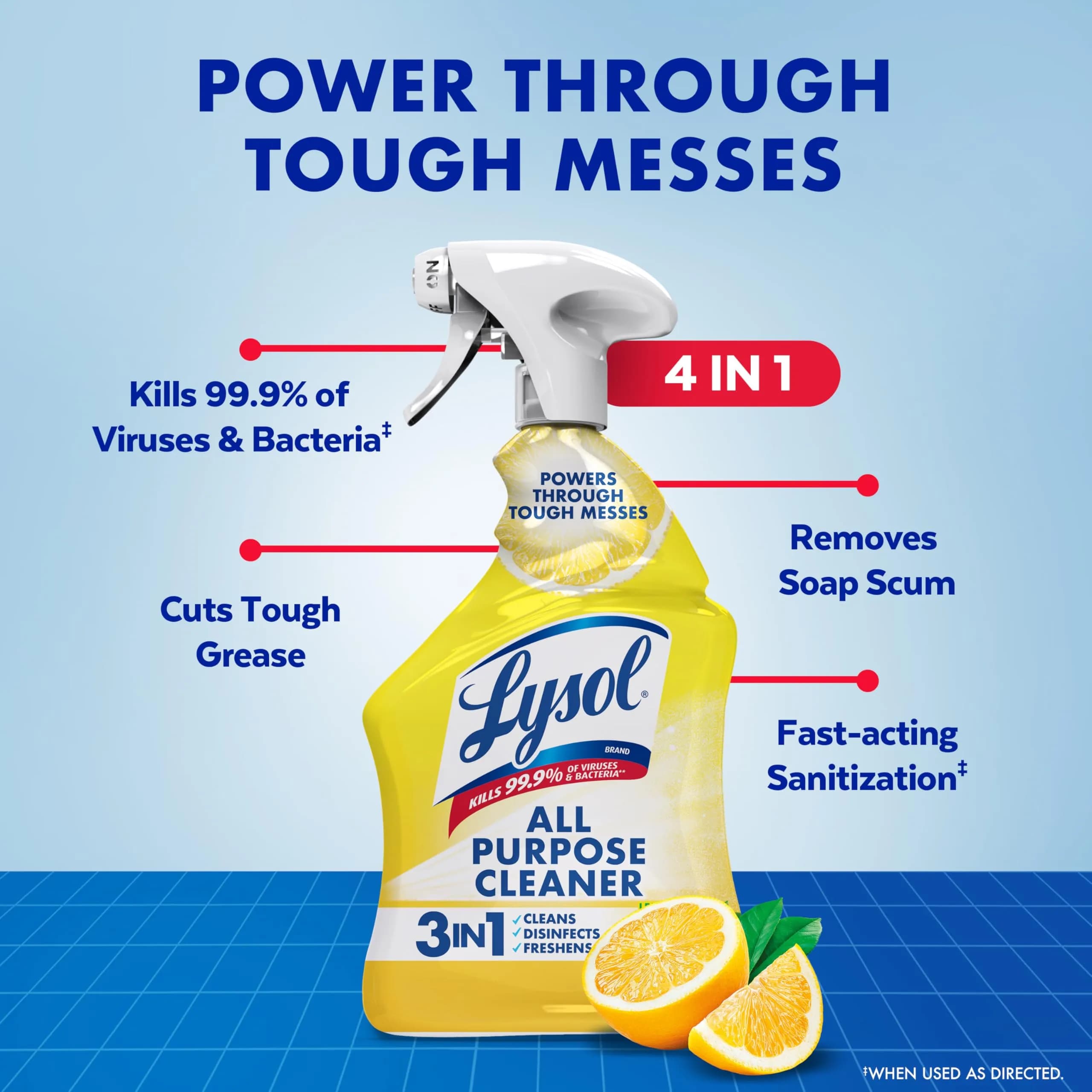 Lysol All Purpose Cleaner Spray, 2.27 kg (2 lb) Mango & Hibiscus Scent | Kills 99.9% of Viruses & Bacteria - view 2