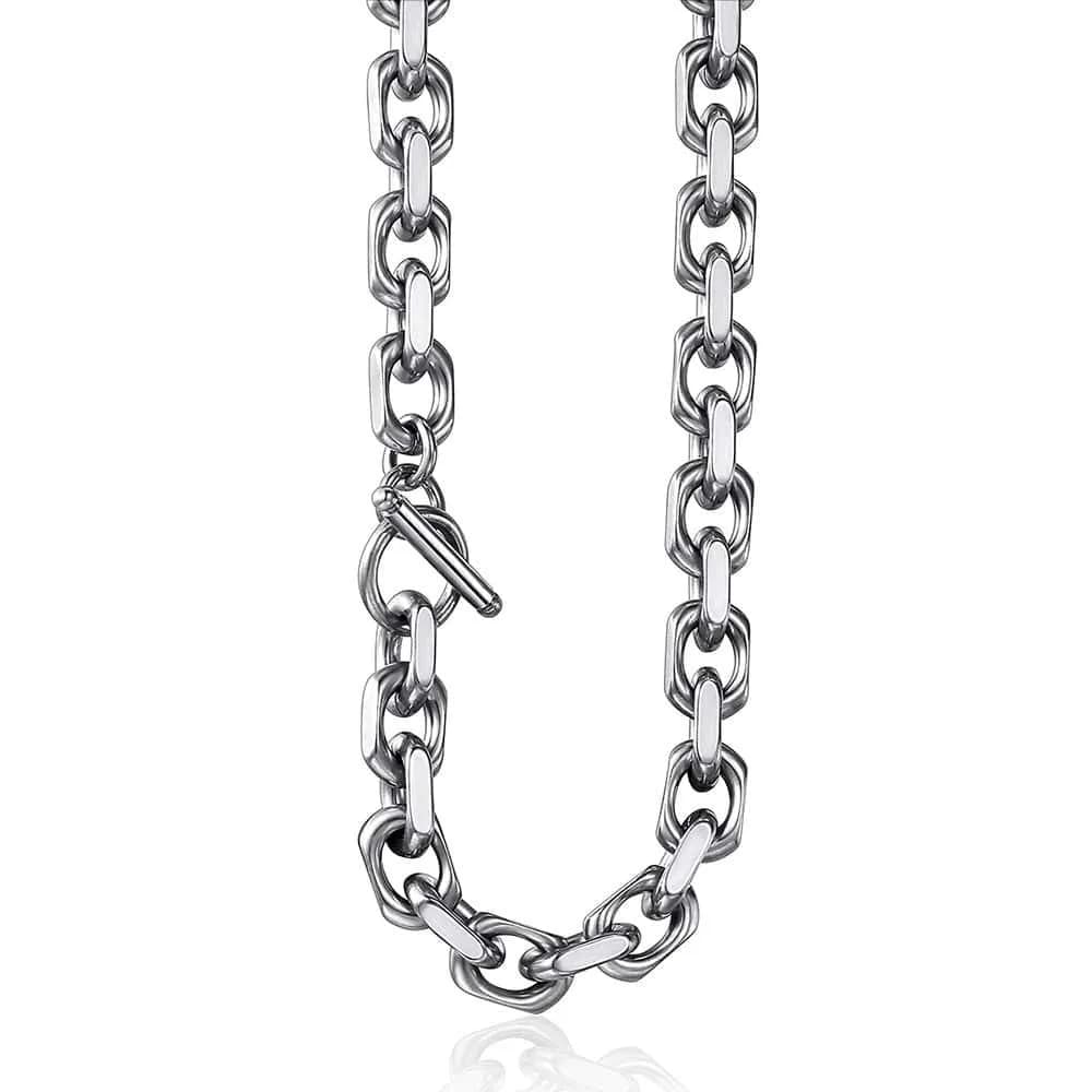 Trendsmax Stainless Steel Necklace Cable Rolo Link Chain 18 inch | Heavy-Duty, Hypoallergenic & Adjustable