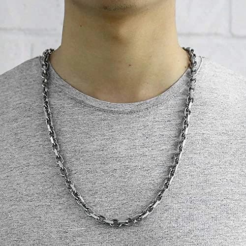 Trendsmax Stainless Steel Necklace Cable Rolo Link Chain 18 inch | Heavy-Duty, Hypoallergenic & Adjustable thumbnail 4