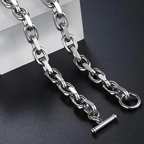 Trendsmax Stainless Steel Necklace Cable Rolo Link Chain 18 inch | Heavy-Duty, Hypoallergenic & Adjustable thumbnail 6
