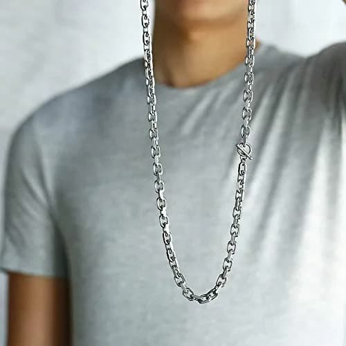 Trendsmax Stainless Steel Necklace Cable Rolo Link Chain 18 inch | Heavy-Duty, Hypoallergenic & Adjustable thumbnail 8
