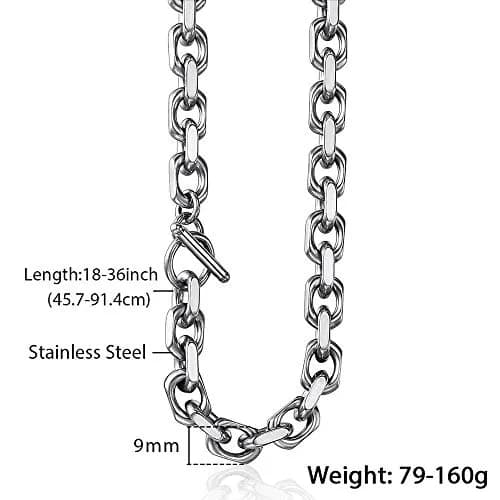 Trendsmax Stainless Steel Necklace Cable Rolo Link Chain 18 inch | Heavy-Duty, Hypoallergenic & Adjustable thumbnail 3