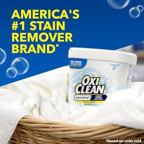 OxiClean White Revive Laundry Whitener and Stain Remover Powder 1.36 kg (3 lb) | Oxygen-Based Whitening thumbnail 9