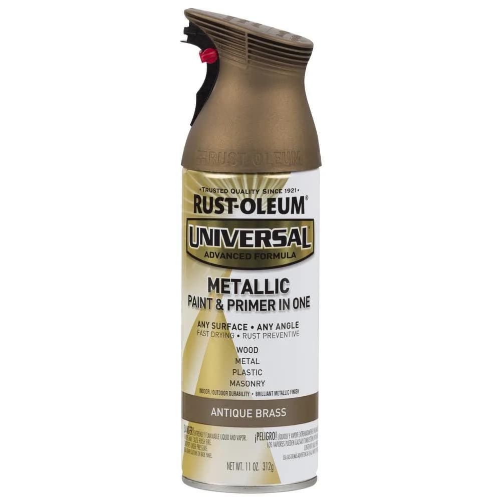 Rust-Oleum Universal All Surface Metallic Spray Paint, Antique Brass - 128 Fl Oz - main product image