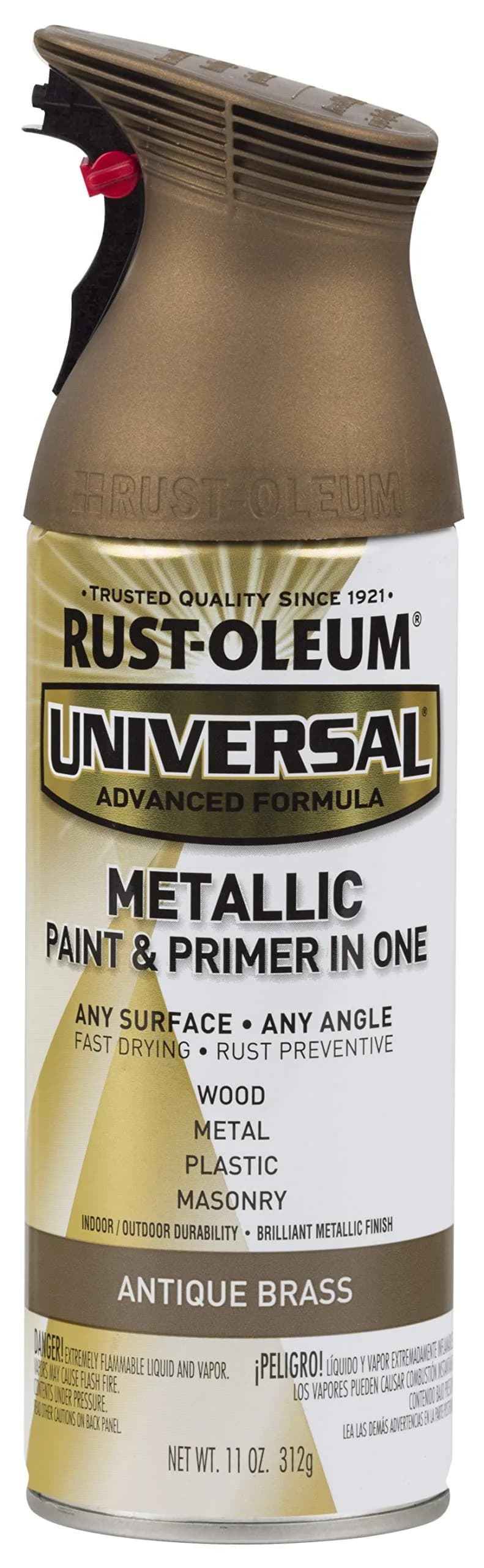 Rust-Oleum Universal All Surface Metallic Spray Paint, Antique Brass - 128 Fl Oz - view 2