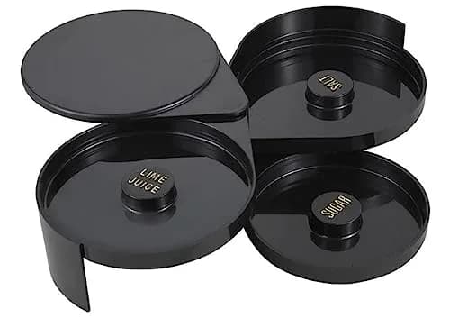 Winco Black Glass Plastic Rimmer, 3 Tier | Compact Cocktail Bar Tool for Home & Commercial Use thumbnail 1
