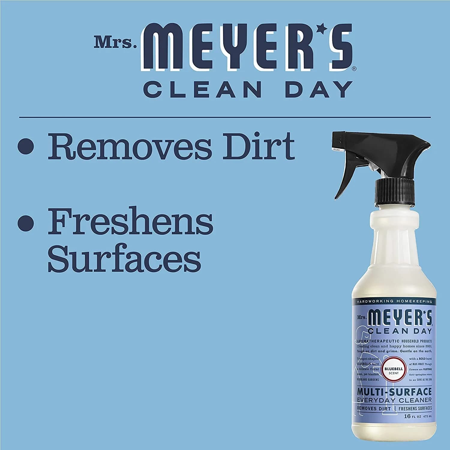 Mrs. Meyer's Clean Day All-Purpose Cleaner Spray, Bluebell, 946ml (16 fl. oz.) (Pack of 6) | Biodegradable Formula for Multi-Surface Cleaning thumbnail 5