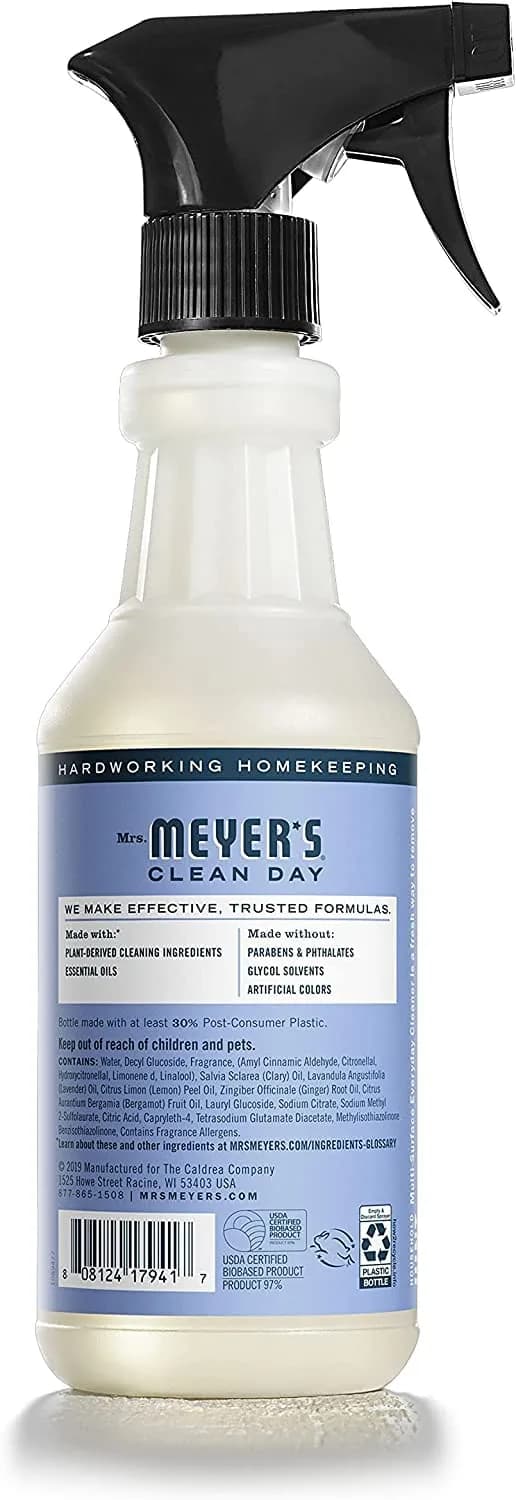 Mrs. Meyer's Clean Day All-Purpose Cleaner Spray, Bluebell, 946ml (16 fl. oz.) (Pack of 6) | Biodegradable Formula for Multi-Surface Cleaning thumbnail 3