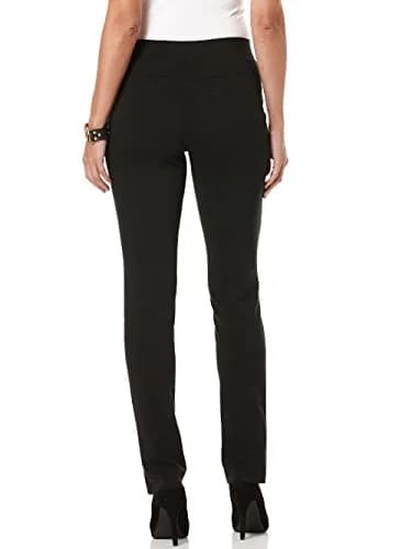 Rafaella Women's Petite Ponte Comfort Slim Leg Pant, Black, Size 4 Petite | Slim Fit with Stretch Comfort thumbnail 2