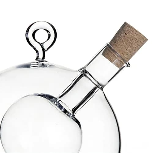 ELETON 2 in 1 Glass Oil and Vinegar Dispenser, Cruet with Ball Inner Chamber | Space-Saving Borosilicate Glass Bottle thumbnail 9