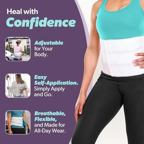 BraceAbility Plus Size Abdominal Binder for Post Surgery Recovery - Bariatric Stomach Hernia Belt, Post Partum Waist Binder, Diastasis Recti Obese Belly Support Band for Big Men and Women (4XL 12") | Comfortable Post-Op Support thumbnail 6