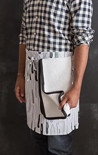 Now Designs White Oven Towel | Heavy Duty Cotton Kitchen Cloth (26x14 inches) thumbnail 2