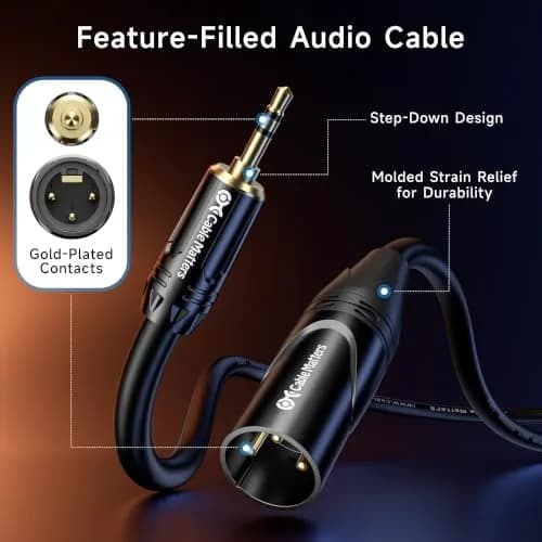 Cable Matters 3.5mm to XLR Male to Male Cable, 7.62 m (25 ft) | Professional Audio Connection thumbnail 6