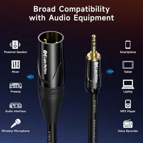 Cable Matters 3.5mm to XLR Male Cable, 1.8m (6ft) | Stereo to Mono Conversion for Audio Devices thumbnail 4