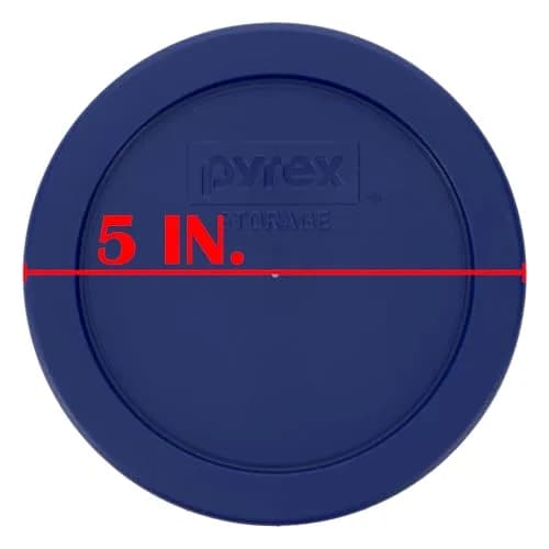 Pyrex 7200-PC Dark Blue Round Storage Lids - 2 Cup Capacity (4.75 inch Diameter) | BPA-Free Plastic, Dishwasher Safe, Resists Stains & Odors thumbnail 7