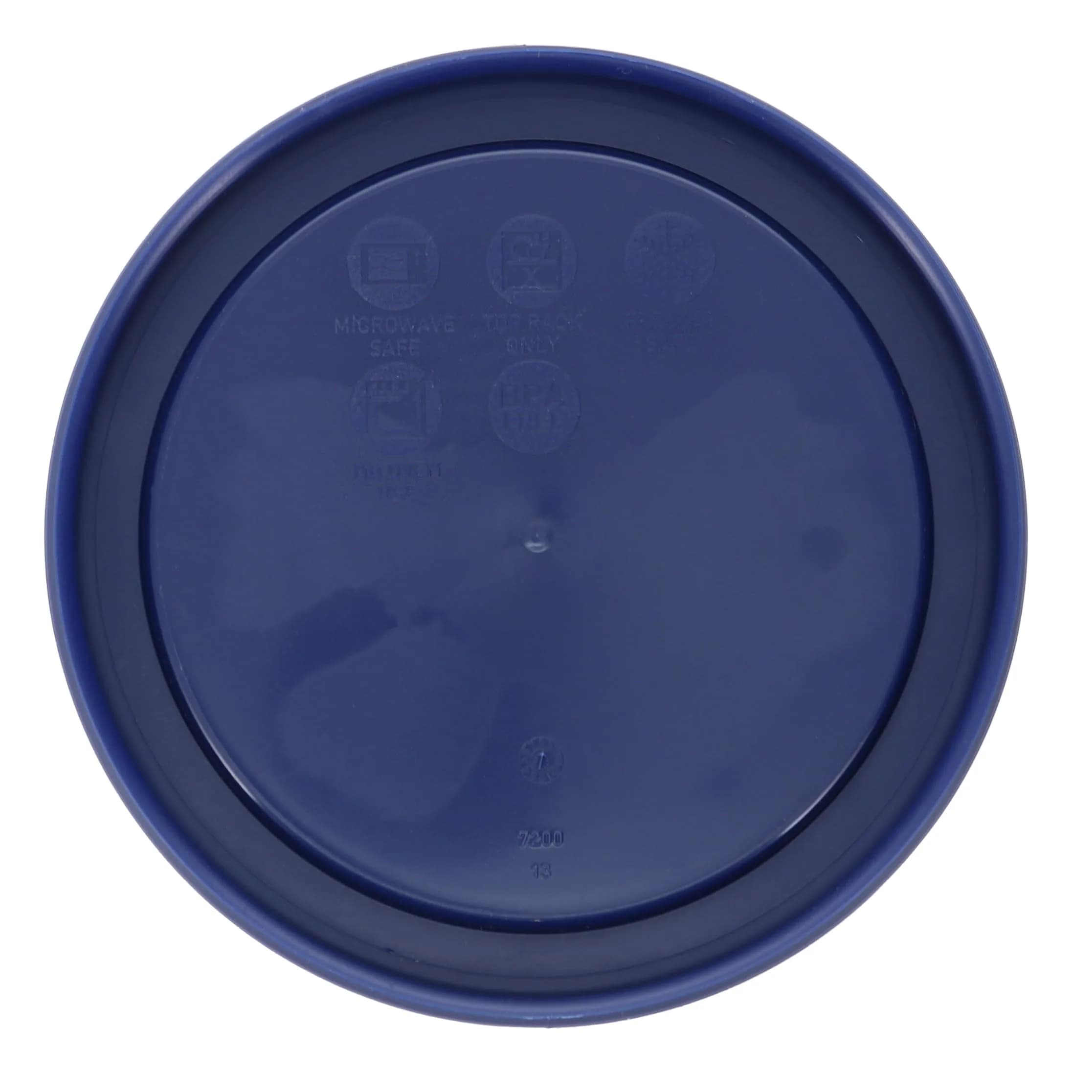 Pyrex 7200-PC Dark Blue Round Storage Lids - 2 Cup Capacity (4.75 inch Diameter) | BPA-Free Plastic, Dishwasher Safe, Resists Stains & Odors - view 2
