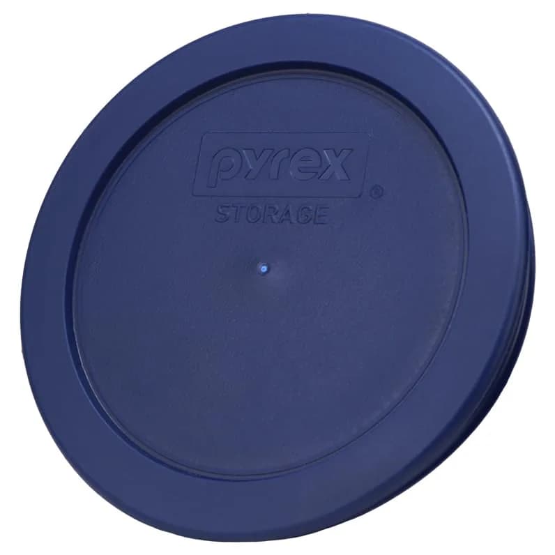 Pyrex 7200-PC Dark Blue Round Storage Lids - 2 Cup Capacity (4.75 inch Diameter) | BPA-Free Plastic, Dishwasher Safe, Resists Stains & Odors - view 3
