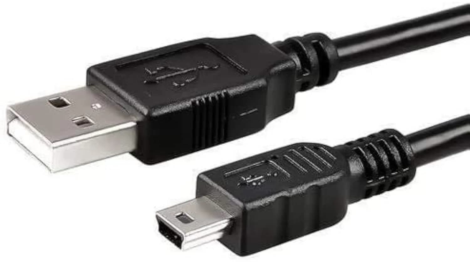NiceTQ USB 2.0 A to Mini-B Cable 0.91m (3ft) | High-Speed Data Transfer for WD External Hard Drives — BLACK
