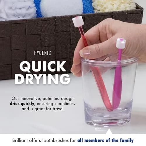Brilliant Soft Toothbrush for Adults - with Over 15,000 360° Micro Bristles | Gentle, All-Around Clean, Blue thumbnail 6