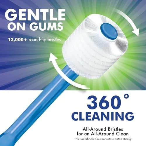 Brilliant Soft Toothbrush for Adults - with Over 15,000 360° Micro Bristles | Gentle, All-Around Clean, Blue thumbnail 4