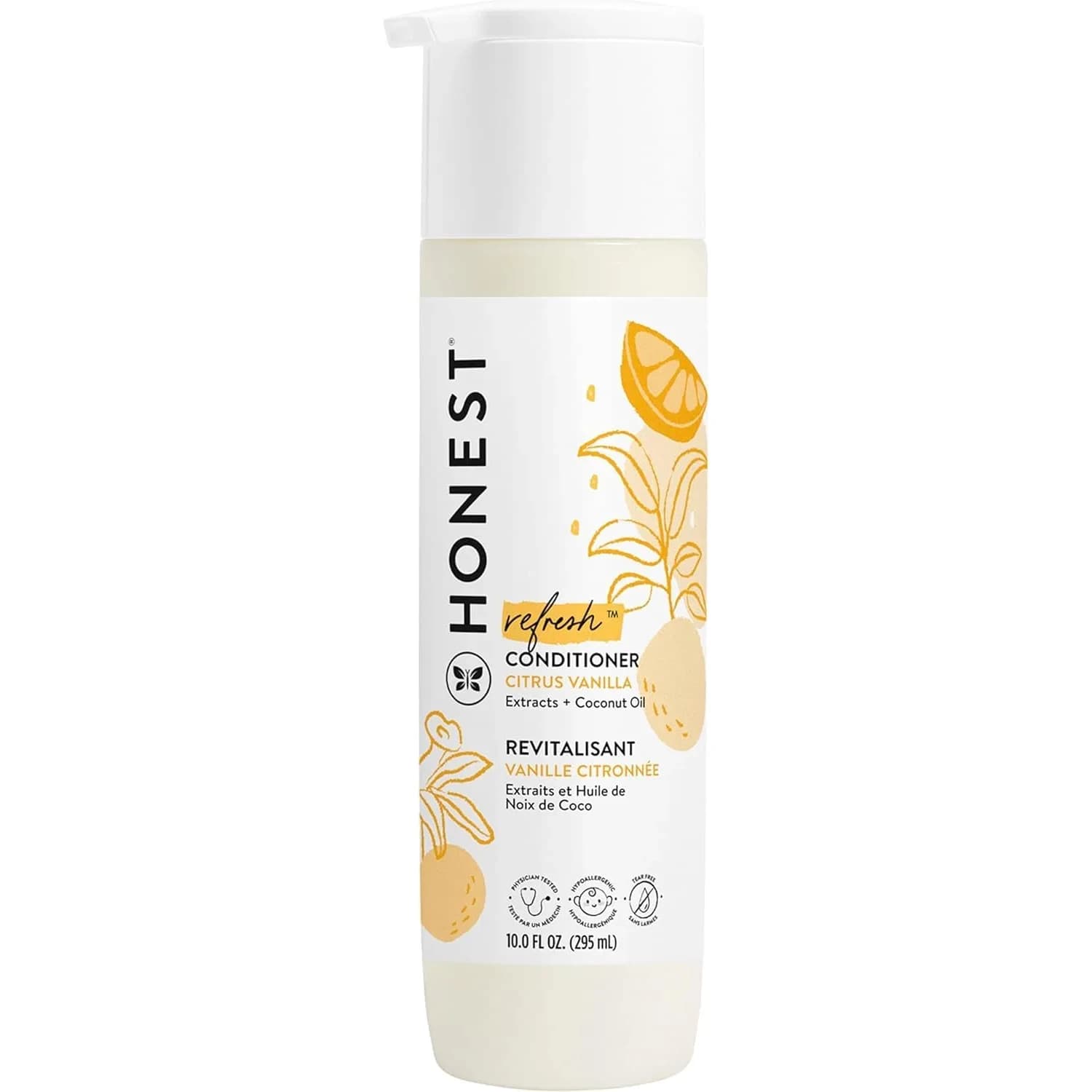 The Honest Company Fragrance-Free Conditioner 295ml (10 fl oz) | Hypoallergenic & Tear-Free for All Hair Types — Citrus Vanilla Refresh